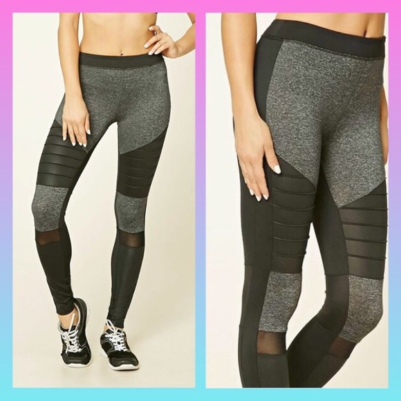 Forever 21 Pants - NWOT FOREVER 21 MARLED MOTO ACTIVE LEGGINGS